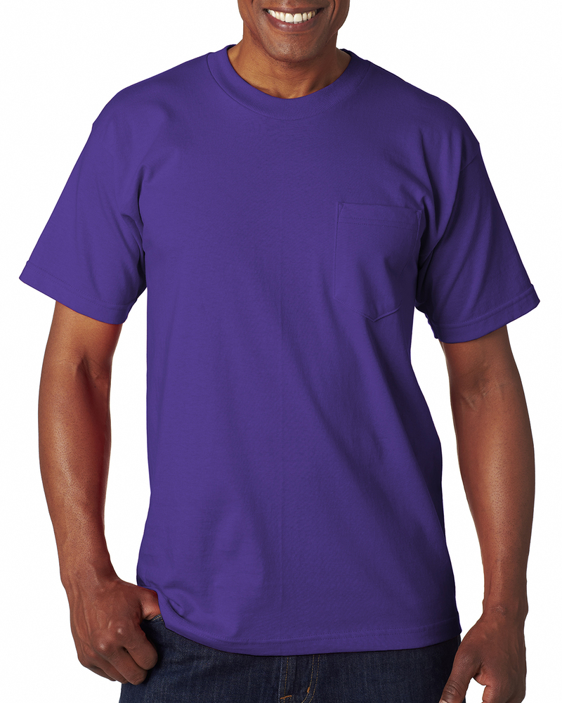 bayside ba7100 adult 6.1 oz., 100% cotton pocket t-shirt Front Fullsize