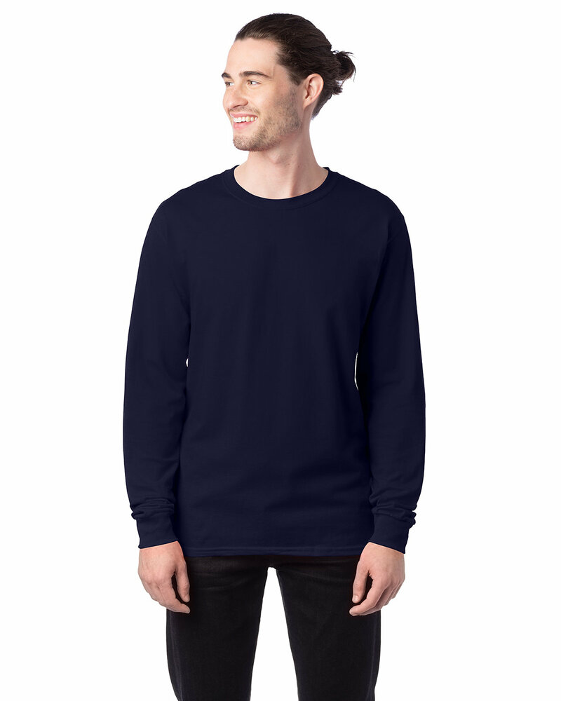 Hanes 5286 Men's 5.2 oz. ComfortSoft® Cotton Long-Sleeve T-Shirt Front Fullsize"