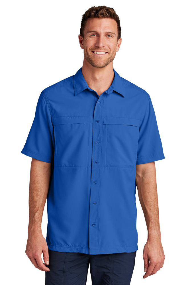 port authority w961 short sleeve uv daybreak shirt Front Fullsize