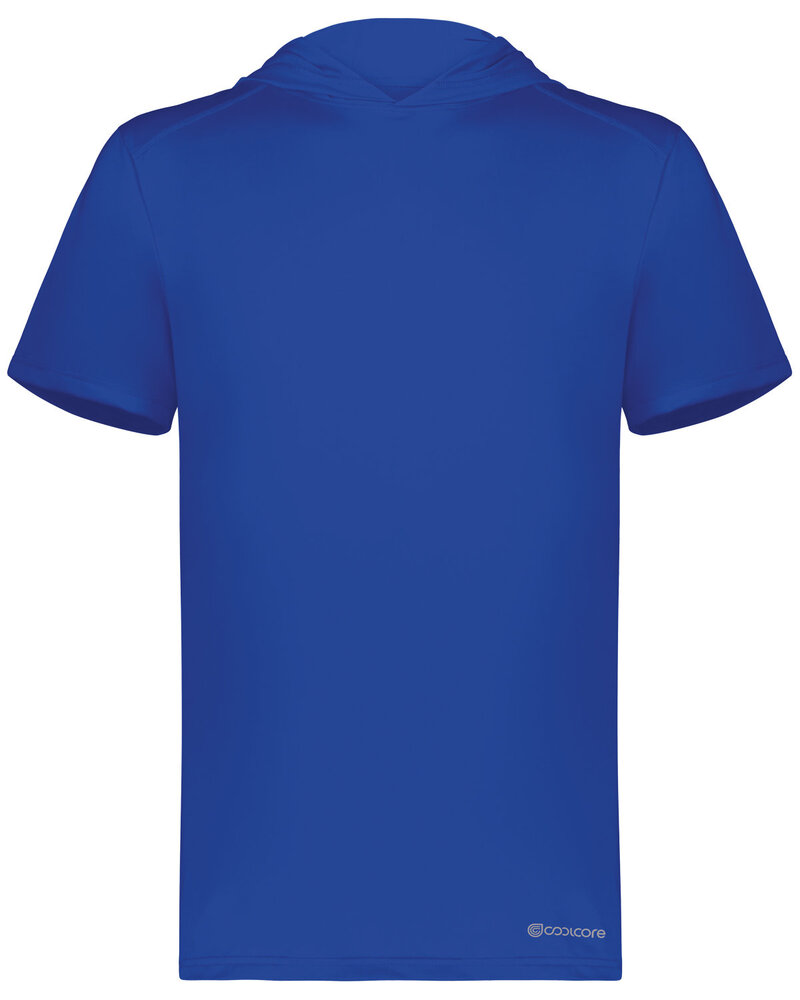 holloway 222142 adult short sleeve hoodie powered by coolcore Front Fullsize