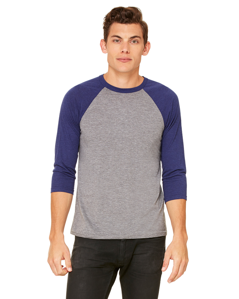 Bella + Canvas 3200 Unisex 3/4-Sleeve Baseball T-Shirt Front Fullsize"