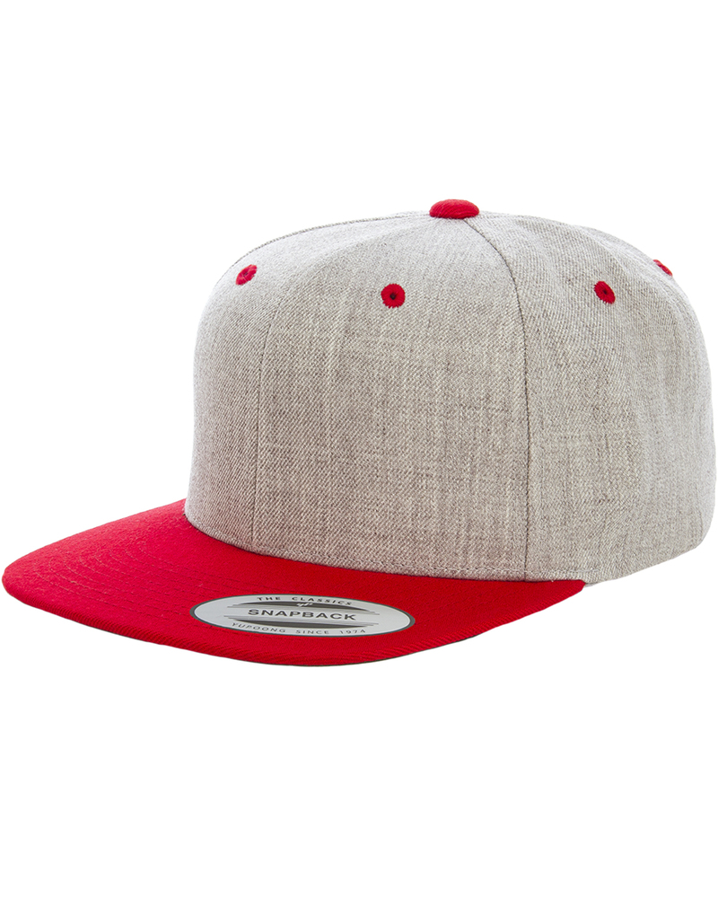 Yupoong 6089MT Adult 6-Panel Structured Flat Visor Classic Two-Tone Snapback Front Fullsize"