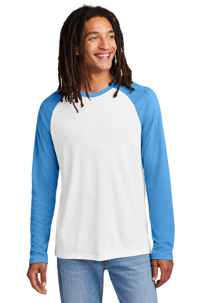 allmade al6009 unisex tri-blend long sleeve colorblock raglan Front Fullsize