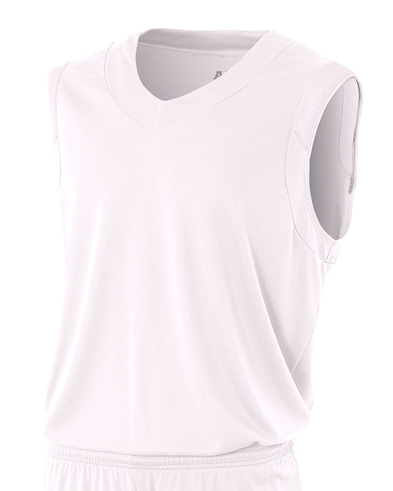a4 nb2340 youth moisture management v neck muscle shirt Front Fullsize