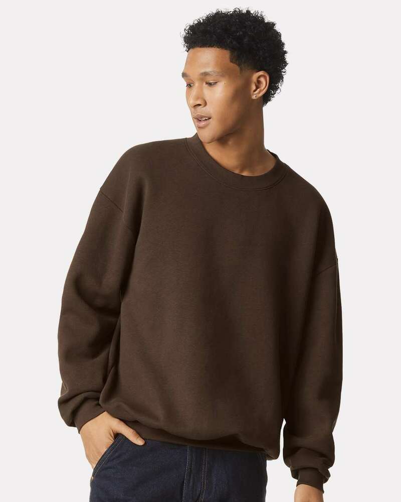 american apparel rf496 unisex reflex fleece crewneck sweatshirt Front Fullsize