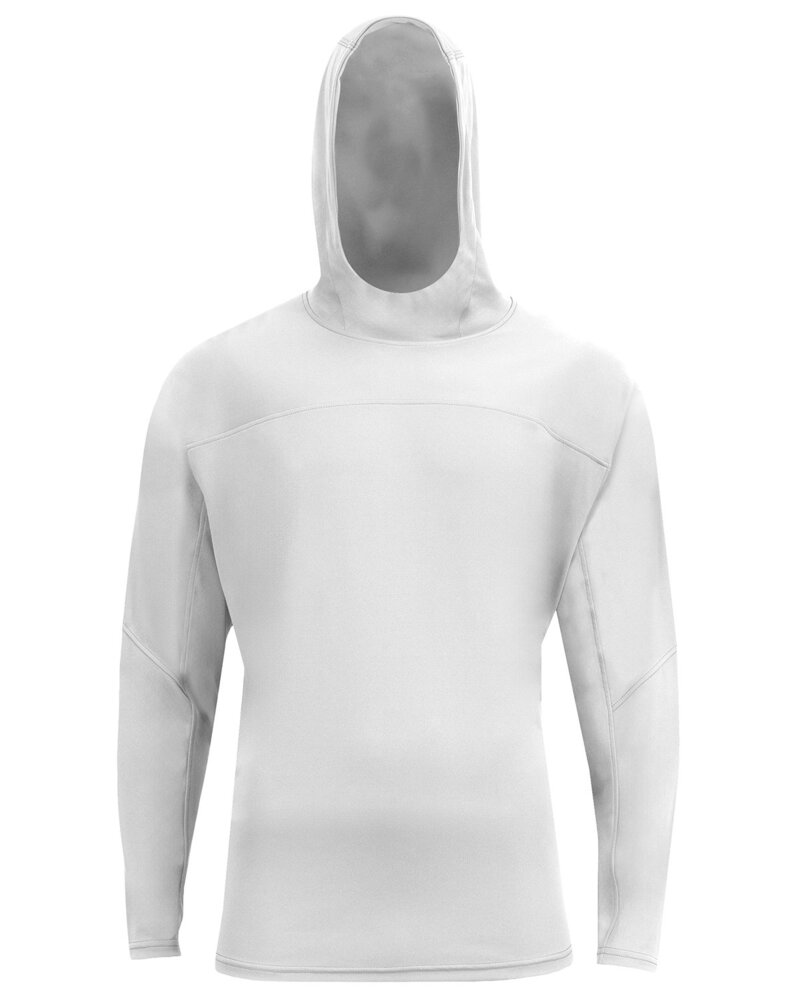 a4 n3524 unisex airflex long-sleeve scuba neck hooded t-shirt Front Fullsize