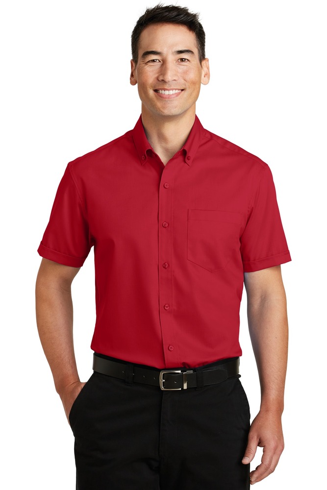 Port Authority S664 Short Sleeve SuperPro ™ Twill Shirt Front Fullsize"