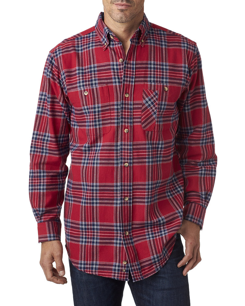 backpacker bp7001 men's yarn-dyed flannel shirt Front Fullsize