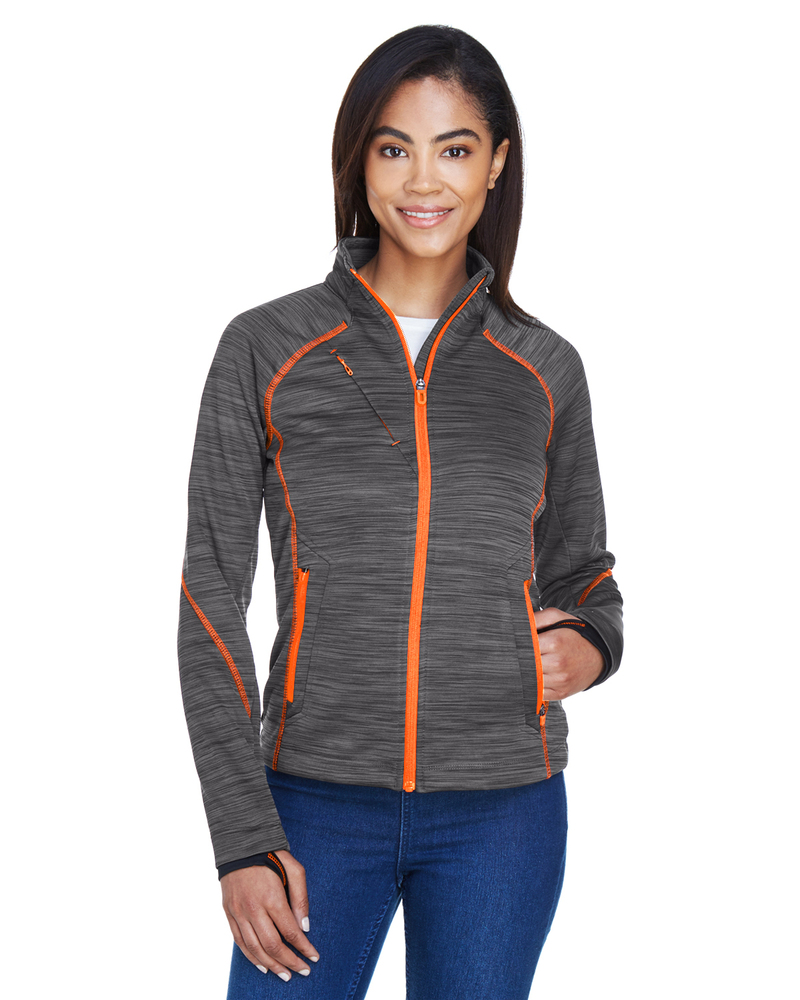 North End 78697 Ladies' Flux Mélange Bonded Fleece Jacket Front Fullsize"