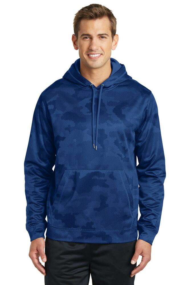 Sport-Tek ST240 Sport-Wick ® CamoHex Fleece Hooded Pullover Front Fullsize"
