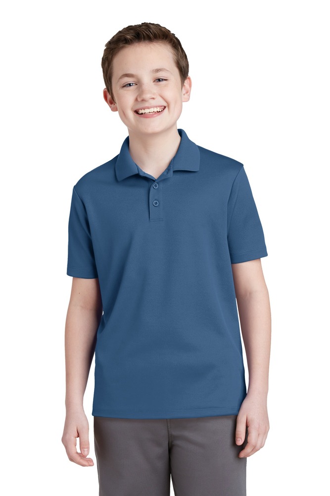 sport-tek yst640 youth posicharge ® racermesh ® polo Front Fullsize