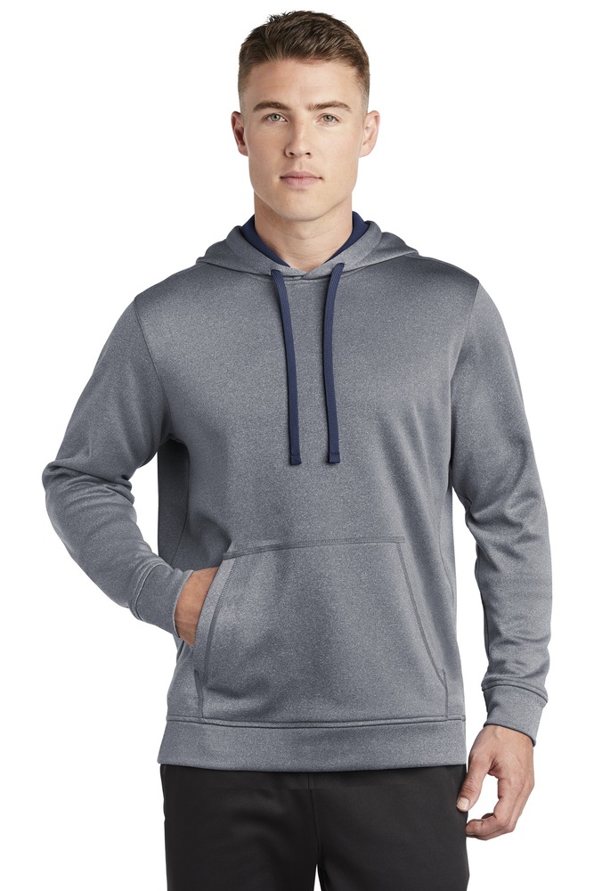 sport-tek st264 posicharge ® sport-wick ® heather fleece hooded pullover Front Fullsize