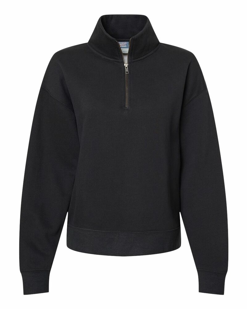 mv sport w22713 women's sueded fleece quarter-zip sweatshirt Front Fullsize