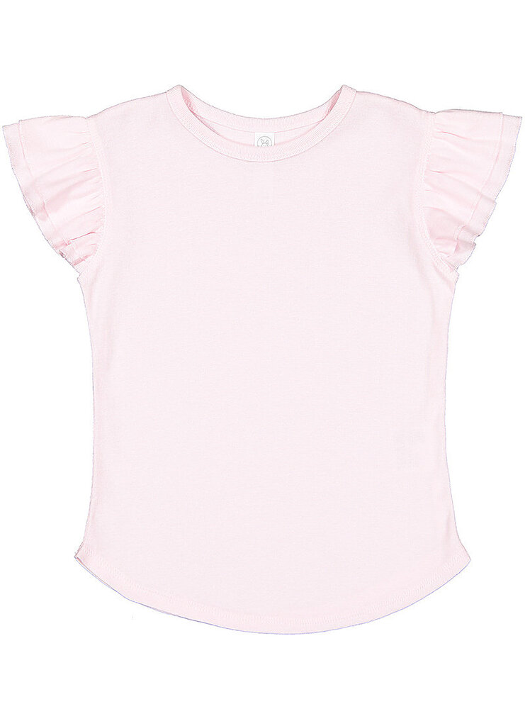 Rabbit Skins RS3339 Toddler Girls Flutter Sleeve T Front Fullsize"