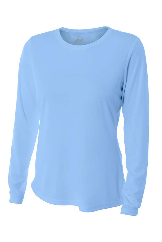 a4 nw3002 ladies' long sleeve cooling performance crew shirt Front Fullsize
