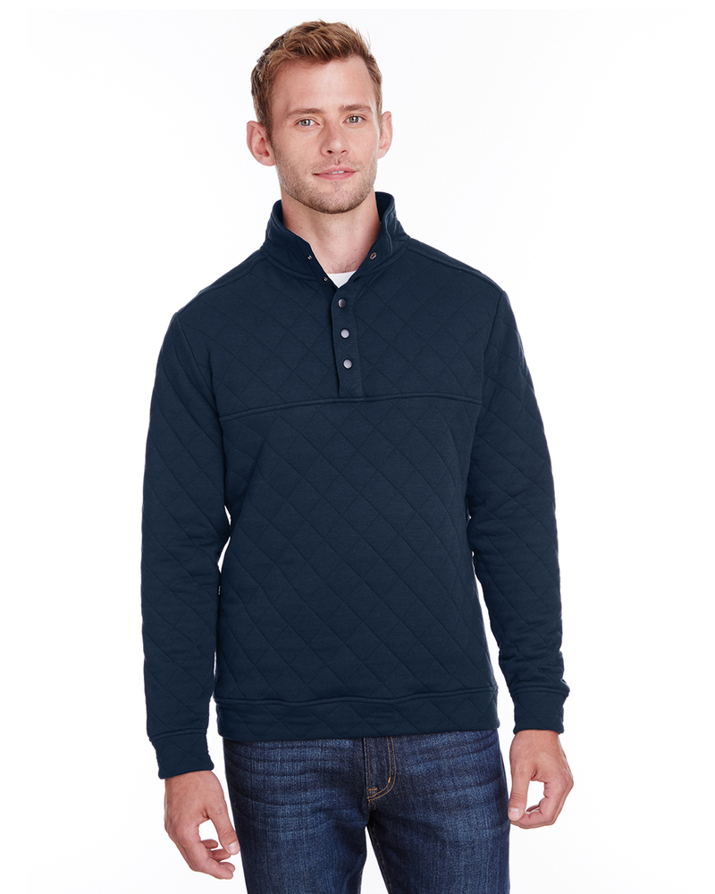 j america ja8890 adult quilted snap pullover Front Fullsize