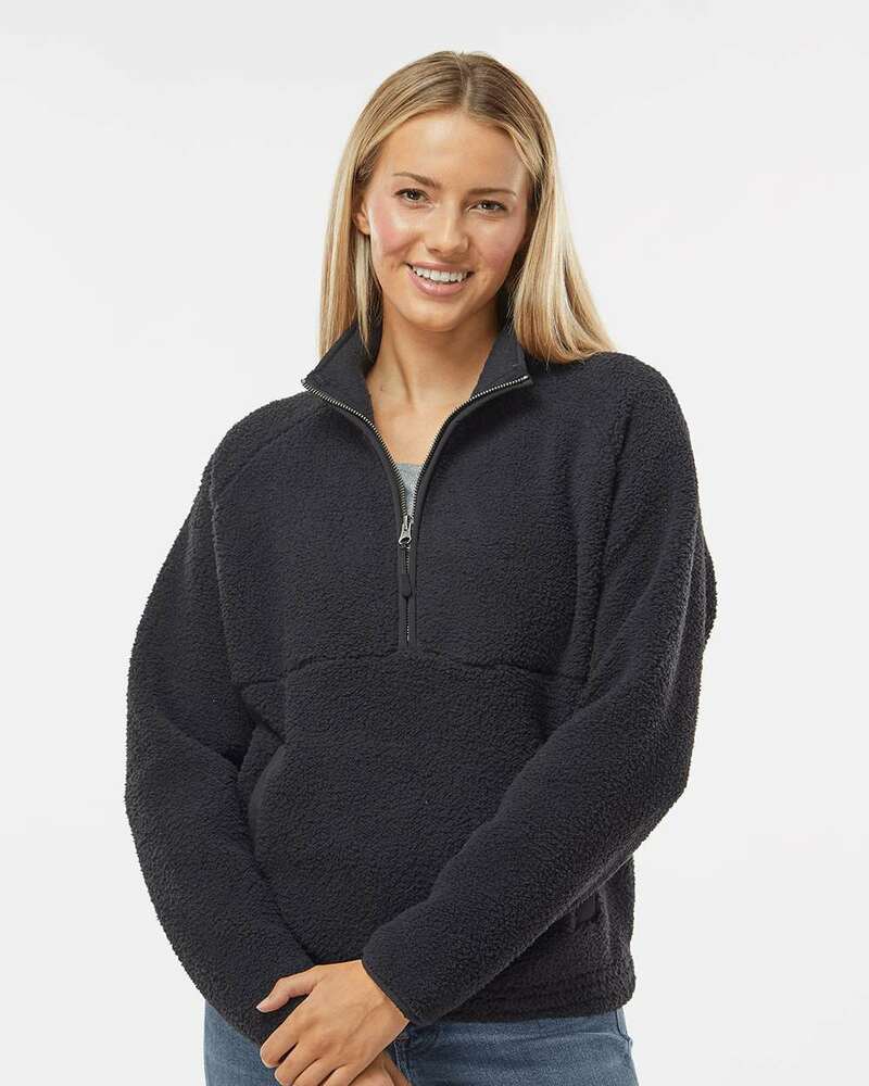 boxercraft bw8501 ladies' everest pile fleece half-zip pullover Front Fullsize