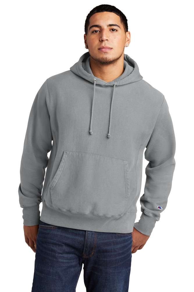 champion gds101 reverse weave ® garment-dyed hooded sweatshirt Front Fullsize