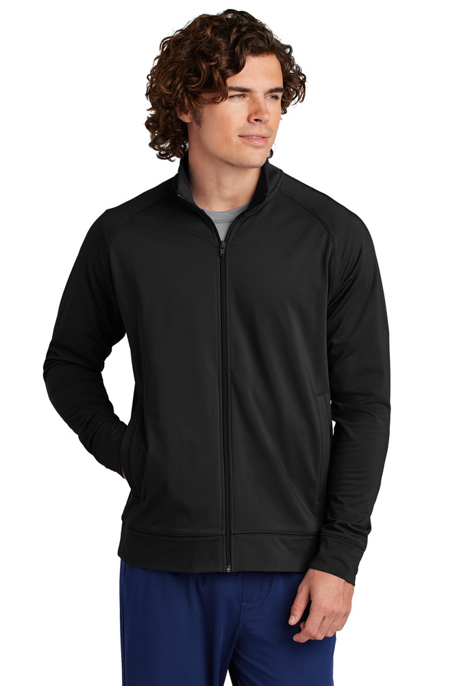 sport-tek st857 sport-wick ® stretch full-zip cadet jacket Front Fullsize