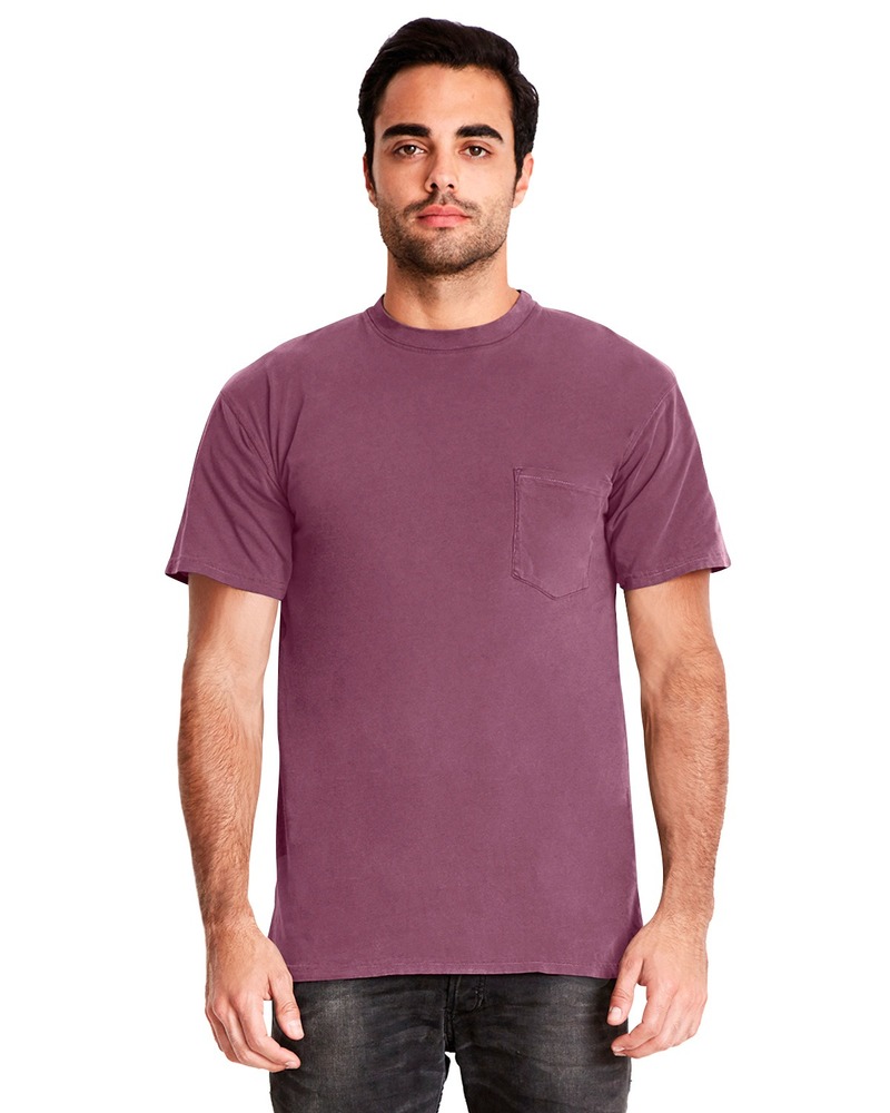 next level 7415 adult inspired dye crew with pocket Front Fullsize