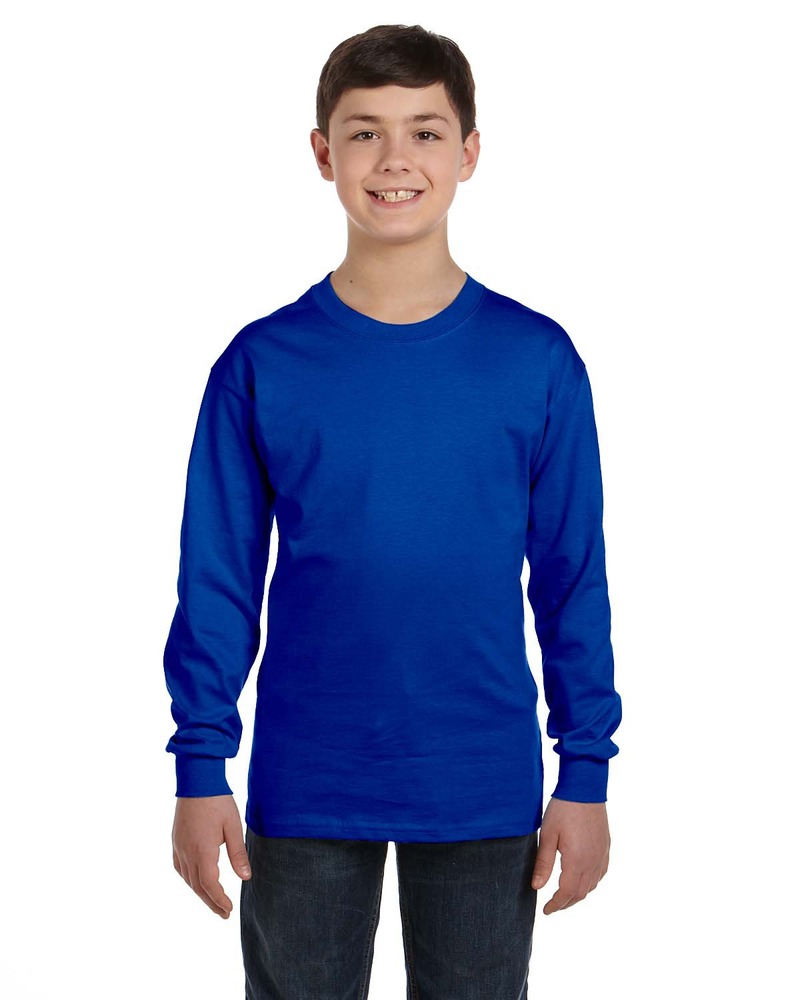 Gildan G540B Youth Heavy Cotton™ Long-Sleeve T-Shirt Front Fullsize"