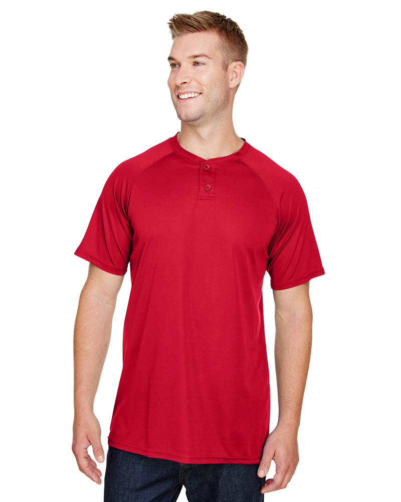 augusta sportswear ag1565 attain wicking two-button baseball jersey Front Fullsize