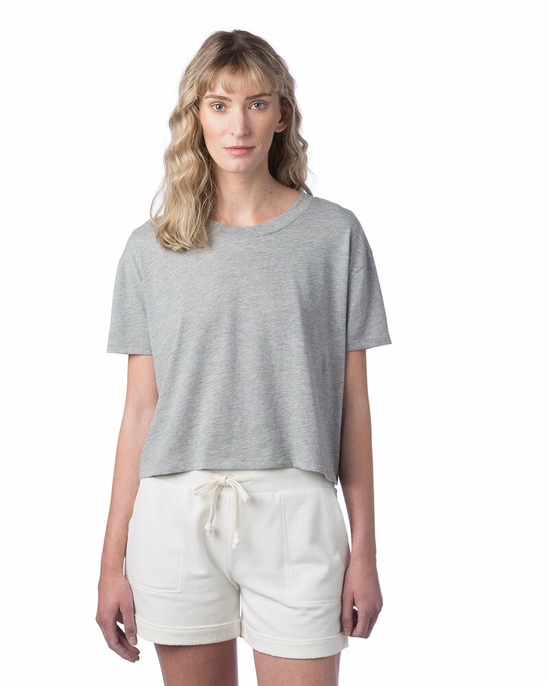 alternative 5114cv ladies' cvc go-to headliner crop t-shirt Front Fullsize