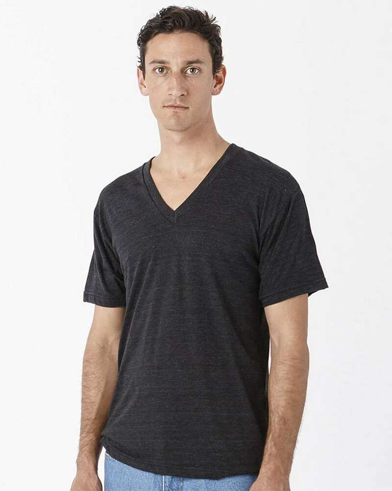 los angeles apparel tr61 usa-made unisex triblend v-neck t-shirt Front Fullsize