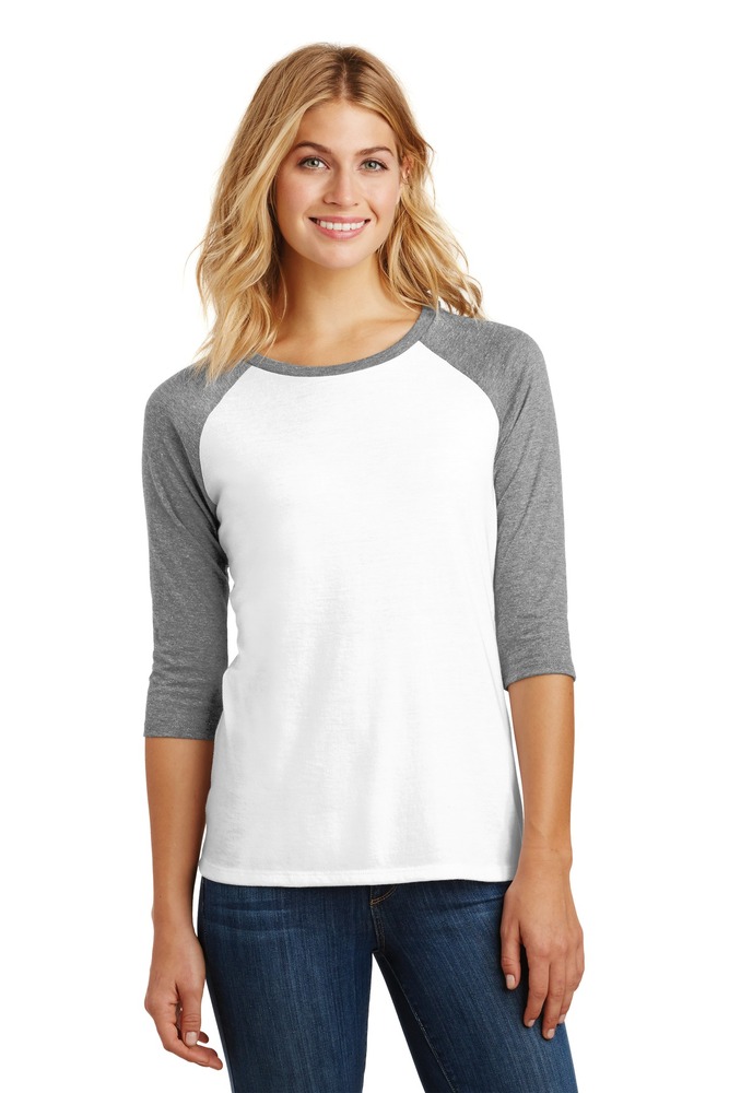 District DM136L | Women's Perfect Tri ® 3/4-Sleeve Raglan | ShirtSpace