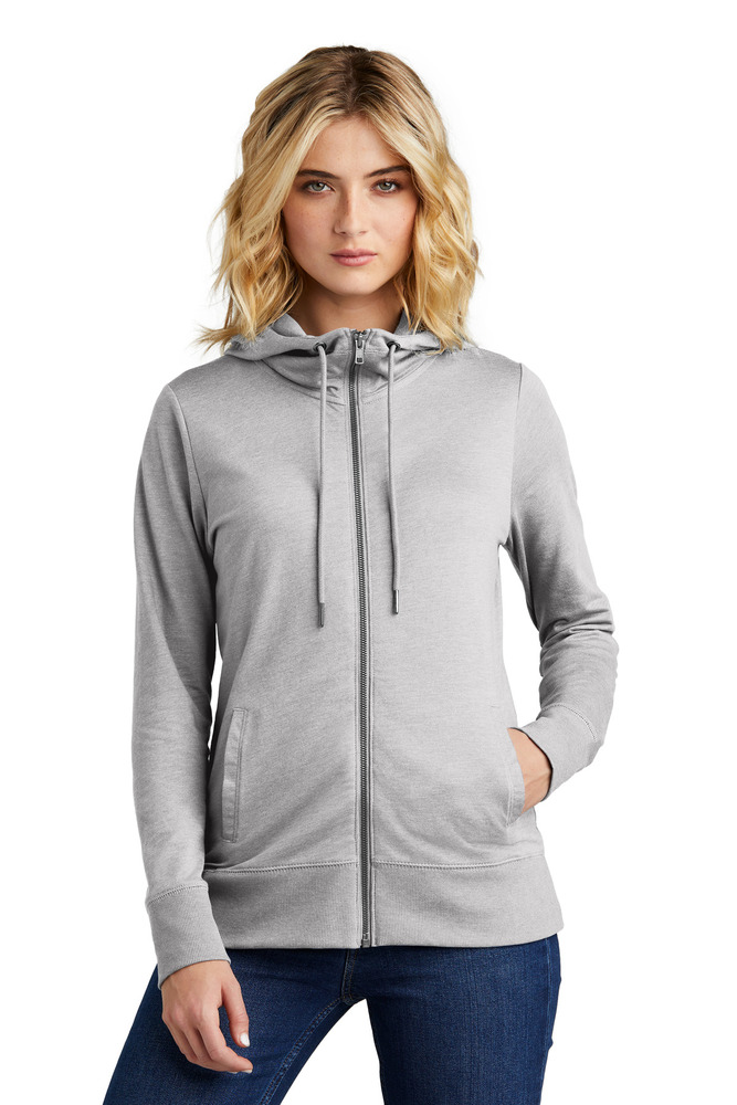 district dt673 women's featherweight french terry ™ full-zip hoodie Front Fullsize