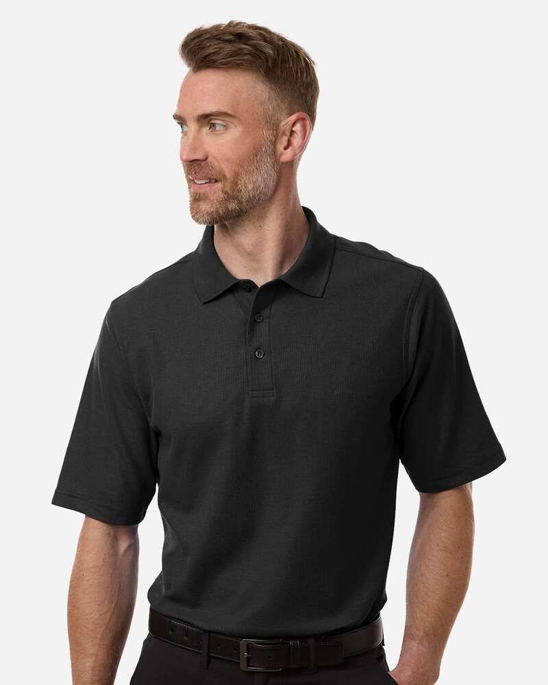harriton hm105 men's maverick cvc pique polo Front Fullsize
