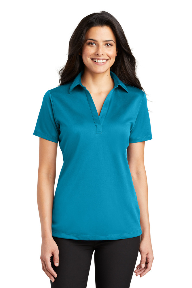 port authority l540 ladies silk touch™ performance polo Front Fullsize