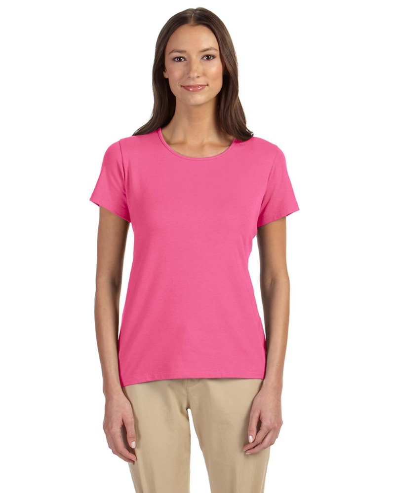 devon & jones dp182w ladies' perfect fit™ shell t-shirt Front Fullsize