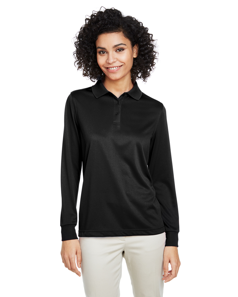 harriton m348lw ladies' advantage snag protection plus il long sleeve polo Front Fullsize