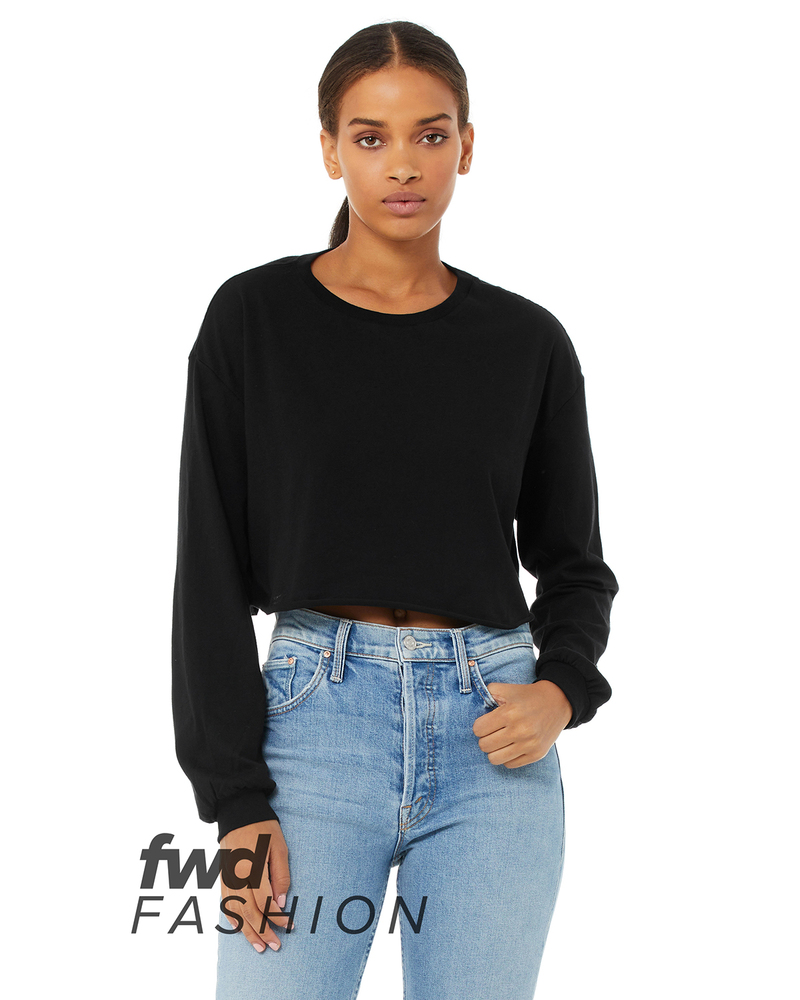 bella + canvas 6501b fwd fashion ladies' cropped long-sleeve t-shirt Front Fullsize