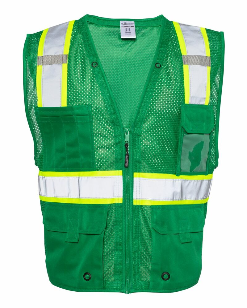 Kishigo B100-107 Mesh Enhanced Visibility Multi-Pocket Vest Front Fullsize"