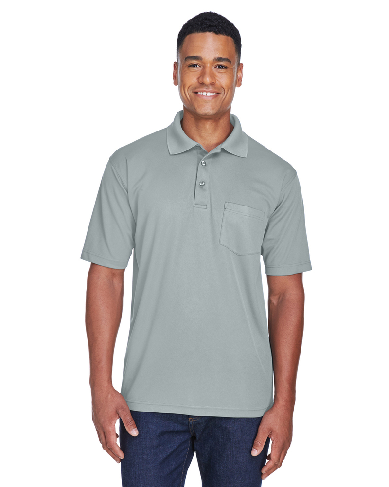 ultraclub 8210p adult cool & dry mesh piqué polo with pocket Front Fullsize
