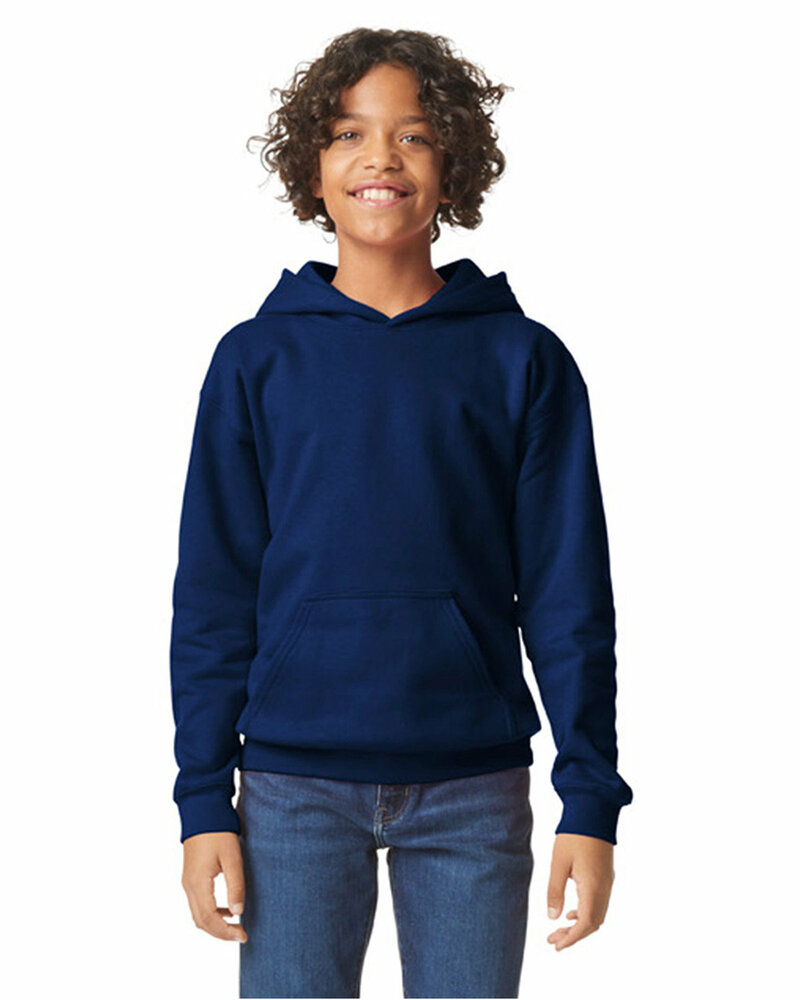 Gildan SF500B Youth Softstyle Midweight Fleece Hooded Sweatshirt Front Fullsize"