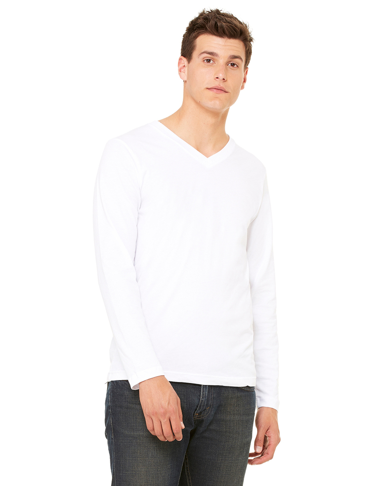 bella + canvas 3425 unisex jersey long-sleeve v-neck t-shirt Front Fullsize