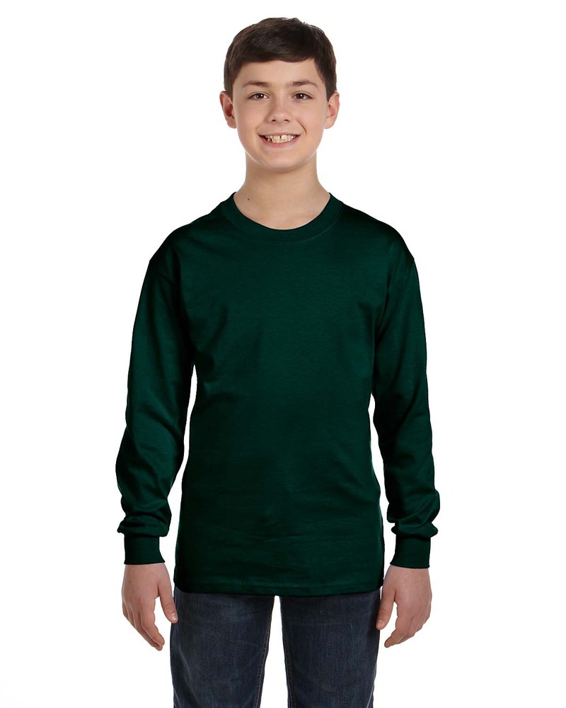 Gildan G540B Youth Heavy Cotton™ Long-Sleeve T-Shirt Front Fullsize"