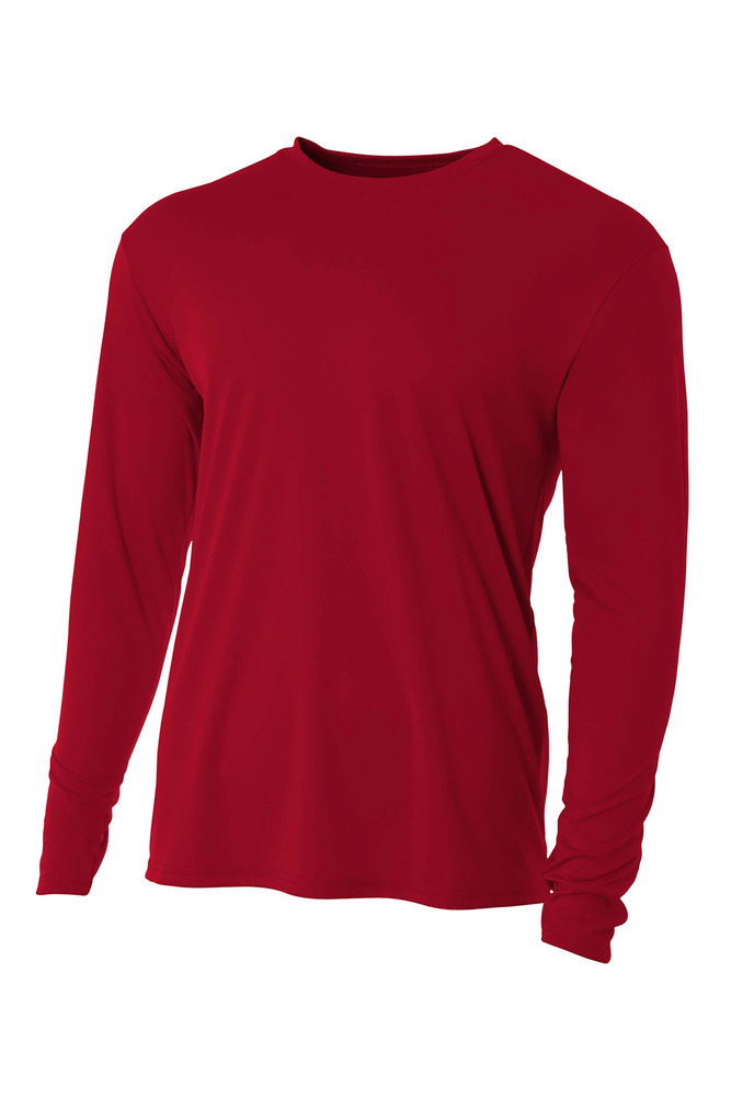 A4 N3165 Men's Cooling Performance Long Sleeve T-Shirt Front Fullsize"