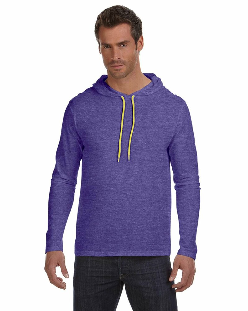 Anvil 987AN Adult Lightweight Long-Sleeve Hooded T-Shirt Front Fullsize"