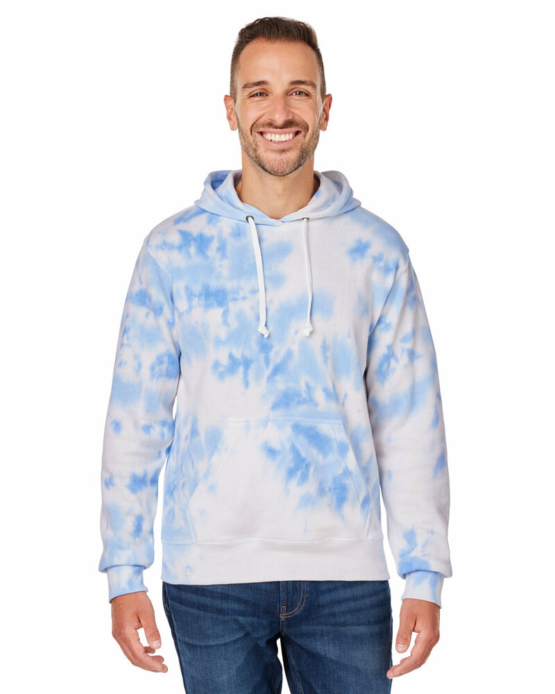 j america ja8861 adult tie-dye pullover hooded sweatshirt Front Fullsize