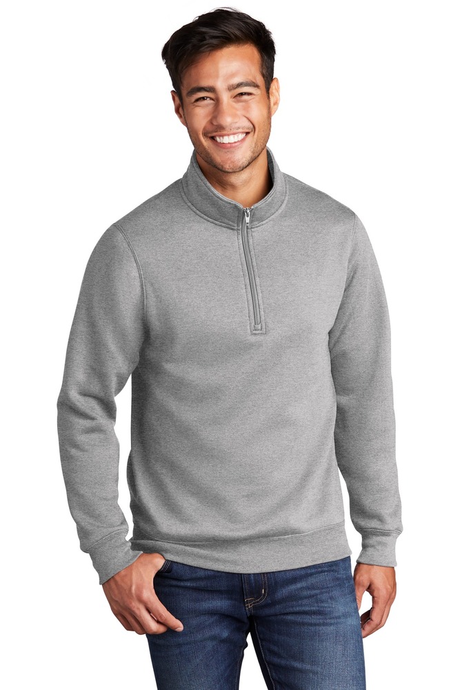 port & company pc78q core fleece 1/4-zip pullover sweatshirt Front Fullsize