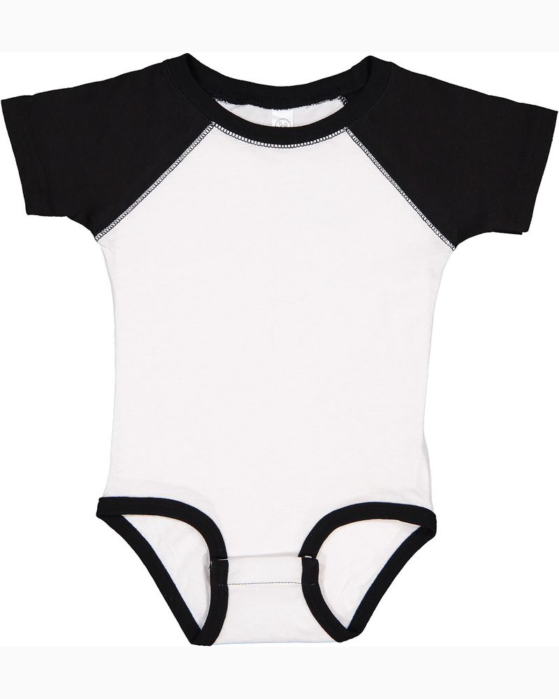 rabbit skins rs4430 infant baseball fine jersey bodysuit Front Fullsize