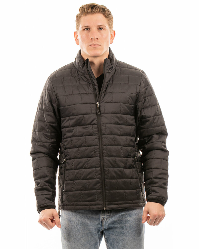 burnside b8713 adult box quilted puffer jacket Front Fullsize