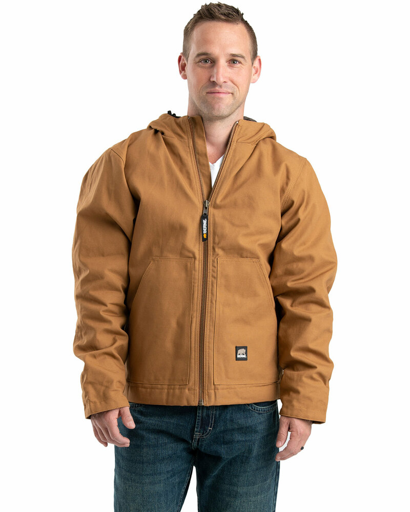 berne hj65t men's tall heritage duck hooded jacket Front Fullsize
