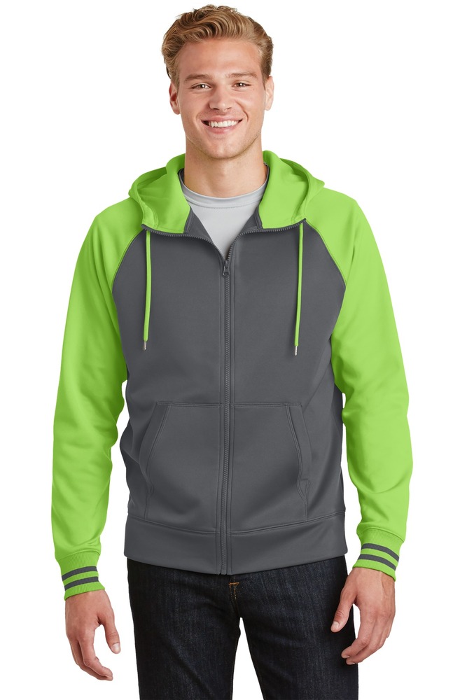 sport-tek st236 sport-wick ® varsity fleece full-zip hooded jacket Front Fullsize