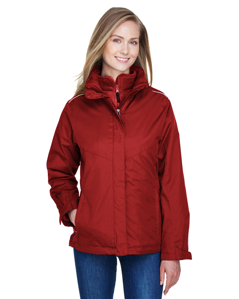 core 365 78205 ladies' region 3-in-1 jacket with fleece liner Front Fullsize