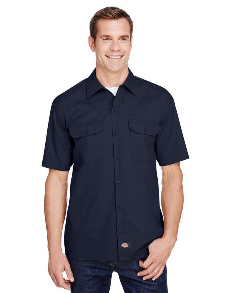 dickies dws675 flex short-sleeve twill work shirt Front Fullsize